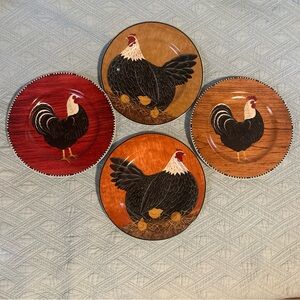Sakura Vibrant Rooster Plates Set
